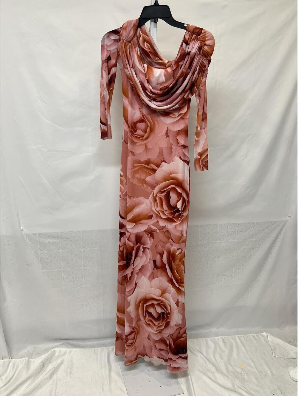 AFRM Thelma Dress in Peach Roses - Picture 3 of 9
